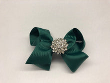 Load image into Gallery viewer, Très Chic Bow Barrettes - Hunter Green