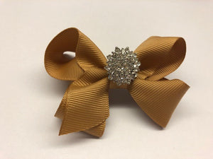 Très Chic Bow Barrettes - Mocha