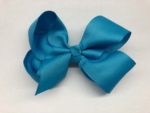 Load image into Gallery viewer, Très Chic Bow Barrettes - Aegean Blue