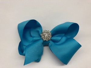 Très Chic Bow Barrettes - Aegean Blue