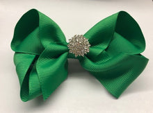 Load image into Gallery viewer, Très Chic Bow Barrettes - Emerald Green