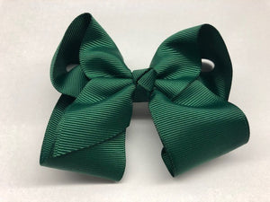 Très Chic Bow Barrettes - Hunter Green