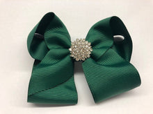 Load image into Gallery viewer, Très Chic Bow Barrettes - Hunter Green