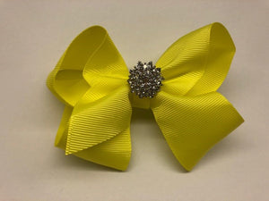 Très Chic Bow Barrettes - Lemon