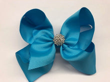 Load image into Gallery viewer, Très Chic Bow Barrettes - Aegean Blue