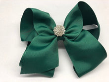 Load image into Gallery viewer, Très Chic Bow Barrettes - Hunter Green