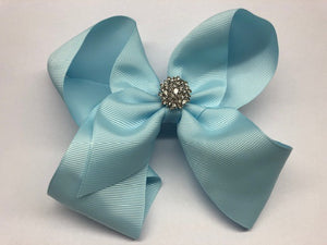 Très Chic Bow Barrettes - Light Blue