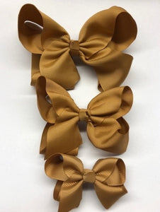 Très Chic Bow Barrettes - Mocha