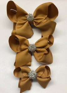 Très Chic Bow Barrettes - Mocha