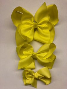 Très Chic Bow Barrettes - Lemon