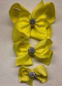 Très Chic Bow Barrettes - Lemon