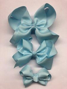 Très Chic Bow Barrettes - Light Blue