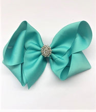 Load image into Gallery viewer, Très Chic Bow Barrettes - Aqua