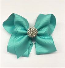 Load image into Gallery viewer, Très Chic Bow Barrettes - Aqua