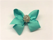 Load image into Gallery viewer, Très Chic Bow Barrettes - Aqua